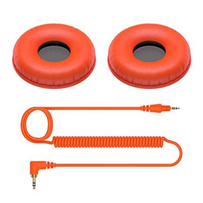 PIONEER DJ  HC-CP08-M Coussinets et c&acirc;ble spiral&eacute; pour casque Pioneer HDJ-CUE1 (orange)