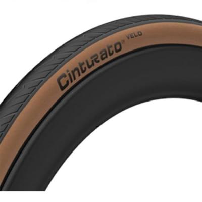 PIRELLI  Cinturato Velo TLR Classic Road Tyre - Black/Tan Wall