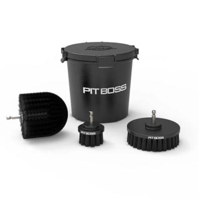 PIT BOSS Kit pour Visseuse avec 3 brosses nettoyage grilles de barbecue  
