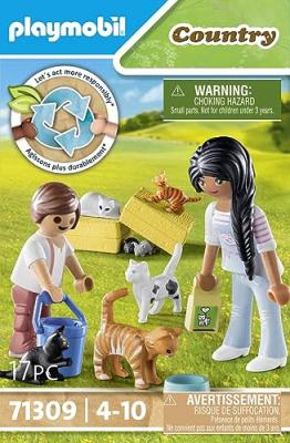 Playmobil Country 71309 Famille de chats avec femme et enfant