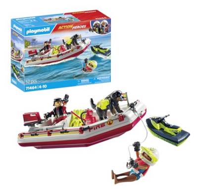 Playmobil Action Heroes 71464 Bateau de pompier et scooter des mers
