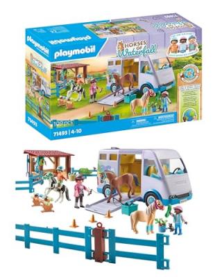 Playmobil Le Poney Club 71493 Van pour cheval et poneys avec enclos