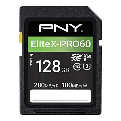 PNY  Carte M&eacute;moire SDXC 128 Go EliteX-PRO60 Classe 10 U3 V60 UHS-II