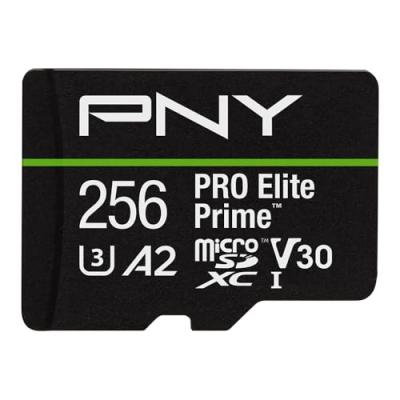 PNY Cartes m&eacute;moire -  - PRO Elite Prime CL10 U3 V30 A2 microSDXC - 256Go