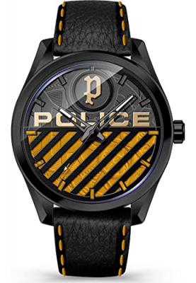 POLICE  Hommes Analogique Quartz Montre avec Bracelet en Cuir PEWJA2121403