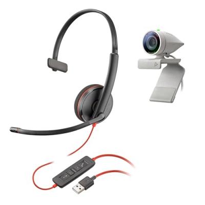 PLANTRONICS Polycom 2200-87120-025 Casque mono jack 3,5 mm, USB filaire supra-aural noir 