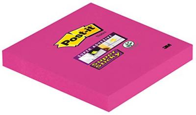 POST IT Post-it Super Sticky Notes repositionnables 90 feuilles 76 x 76 mm Fuchsia