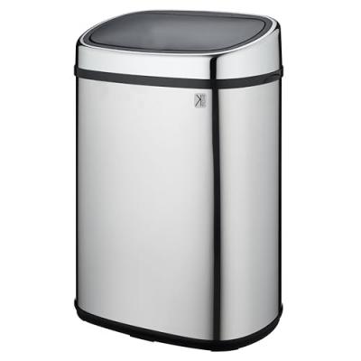 KITCHEN MOVE Poubelle de cuisine push CITY Argent Acier inoxydable 50 L 