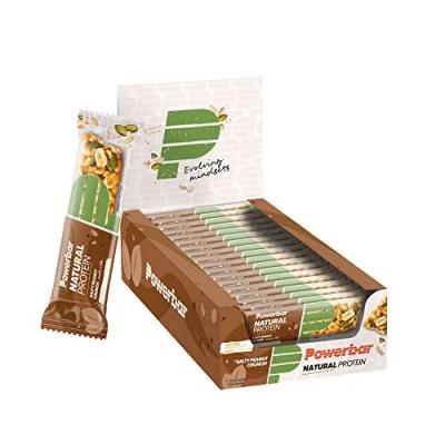 POWERBAR  Natural Protein 40g 18 Units Salty Peanut Crunch Vegan Bars Box Dor&eacute; 
