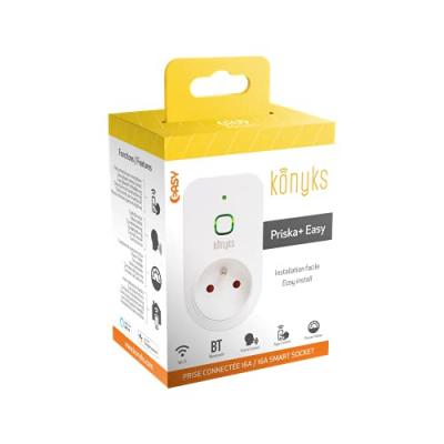 KONYKS Prise connect&eacute;e WiFi +BT, 16A, 3680W, compteur de consommation -  Priska+ Easy
