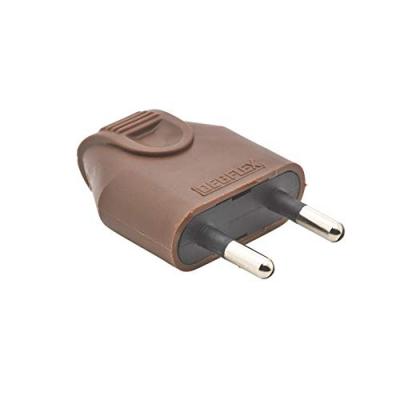 DEBFLEX Fiche male 2P 6A droite a coiffe marron - Marron