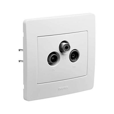 DEBFLEX Prise Tv / Fm / Sat Diam2, , Blanc