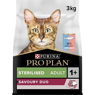 PRO PLAN  Croquettes pour Chat Sterilise Optisavour Cabillaud 3kg
