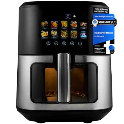 PROFICOOK Friteuse &agrave; air chaud Fr 1286 H avec &eacute;cran couleur 6,5 l
