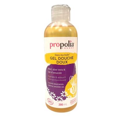 PROPOLIA SPECIALISTES DE LA PROPOLIS Gel douche doux certifi&eacute; Bio Miel, Aloe vera et Lait d'amande Propolia