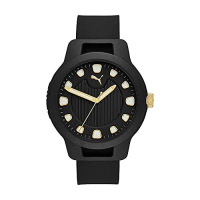 PUMA  Montre Reset V1 de  &agrave; Trois aiguilles en Silicone Noir