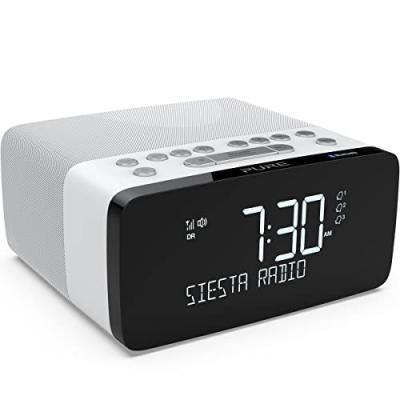 PURE Radio-r&eacute;veil DAB+ FM  Siesta Charge Blanc avec charge sans fil 
