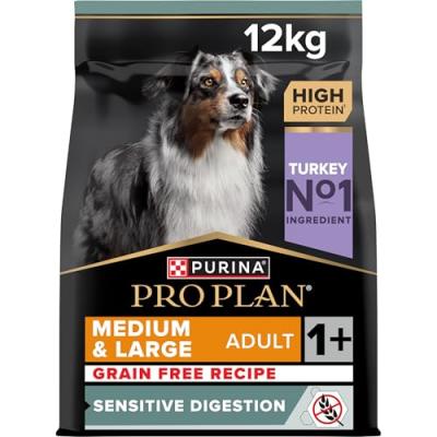 PRO PLAN  Medium & Large Adult Sans Grains Dinde pour chien 12 kg 