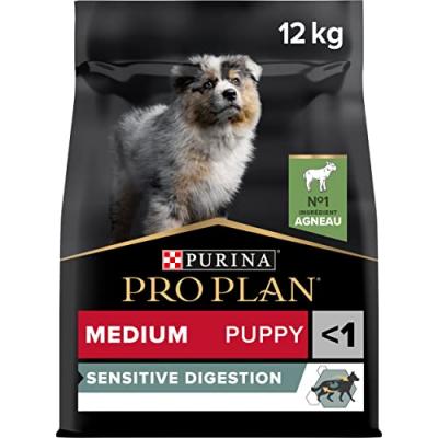 PRO PLAN 12kg PURINA  Medium Puppy Sensitive Digestion, &agrave; l'agneau