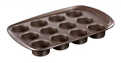 PYREX  - Asimetria - Moule &agrave; 12 Muffins en M&eacute;tal Anti-Adh&eacute;sif &Oslash; 6.50 cm