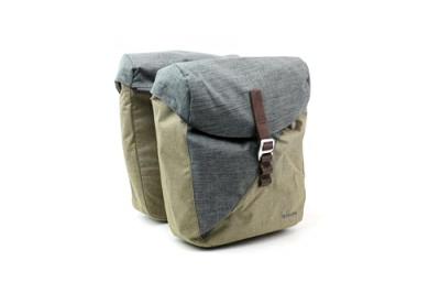 TUBUS Sacoche de v&eacute;lo double Racktime 24,5 litres Heda Gris et beige