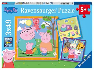 RAVENSBURGER  Peppa Pig Triple 3x49 Pieces Puzzle Multicolore