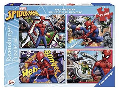 RAVENSBURGER Spiderman Pack 4 Puzzles de 100 Pi&egrave;ces - 127270