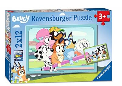 RAVENSBURGER Puzzles 2 x 12 pi&egrave;ces : S'amuser avec Bluey Coloris Unique