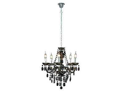 TRIO Chandelier style l&uuml;ster chrom&eacute; noir 5x40w e14