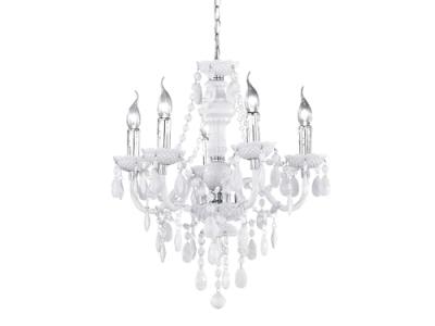 REALITY LEUCHTEN Chandelier l&uuml;ster chrom&eacute; blanc 5x40w e14