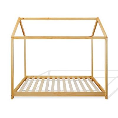 MOBILI REBECCA Cadre de lit forme de maison pour matelas 80x160 bois brun