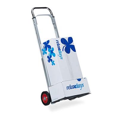 RELAXDAYS  - Diable charge jusqu'&agrave; 200 kg, Chariot professionnel universel, transport charges lourdes, en m&eacute;tal, argent&eacute;
