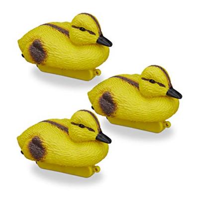Relaxdays Canard flottant pour b&eacute;b&eacute; en plastique r&eacute;sistant aux intemp&eacute;ries Motif &eacute;tangs Jaune/noir