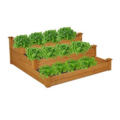 RELAXDAYS Carr&eacute; potager en bois sur 3 niveaux meuble support pour plante