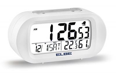 ELBE RELOJ Digital DESPERTADOR Blanco Temp/HUMEDAD