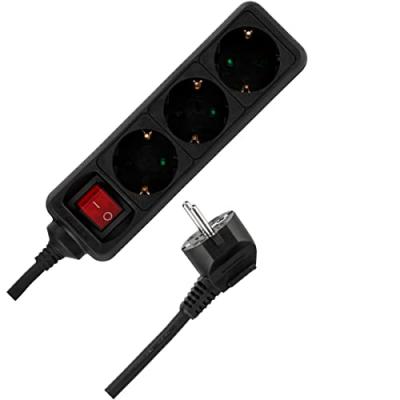 Rev tischsteckdose 3-fach 1,4 m noir avec schalter DFX-463792