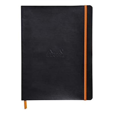 RHODIA Carnet rama souple 160 pages lign&eacute;es taupe noir