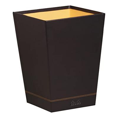 RHODIA rama corbeille &agrave; papier simili cuir italien 27x27x32 cm - Noir