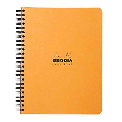 RHODIA Cahier Notebook  spirale en carte 160 pages 5x5 format 16x21cm - Coloris orange