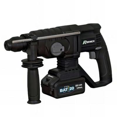 RIBIMEX Perforateur SDS R-Bat20 batterie 20 Volts 4 amp&egrave;res avec chargeur rapide