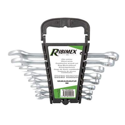 RIBIMEX  PRCLEMIXX8 Lot de 8 cl&eacute;s mixtes chrome vanadium, gris