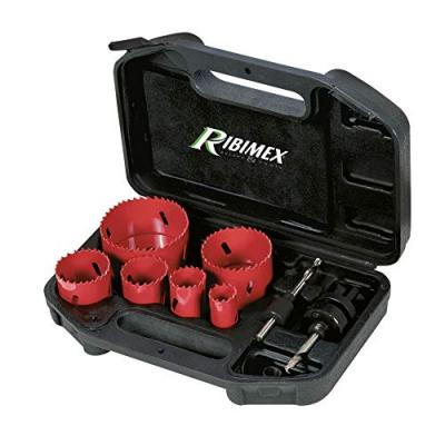 RIBIMEX Lot de 6 scies cloches acier 22/29/38/44/57/67 mm en malette