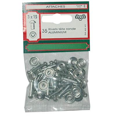 VYNEX Rivet t&ecirc;te ronde - aluminium - 3x15 mm