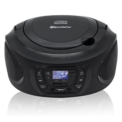ROADSTAR Radio Portable DAB / DAB+ / FM, Lecteur CD-MP3, USB, Stereo, T&eacute;l&eacute;commande,, CDR-375D+/BK, , Noir