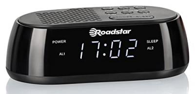 ROADSTAR Radio-R&eacute;veil Num&eacute;rique FM, Port USB &agrave; Chargement Rapide, 2 Alarmes, Ecran LCD,, CLR-2477, , Noir