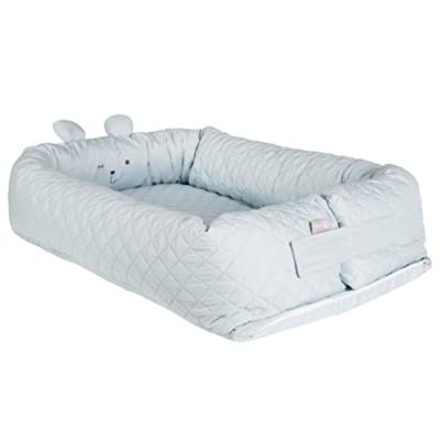 ROBA  Nid De B&eacute;b&eacute; " Style" Douillet - Motif Visage Ours "Benny" - Bleu Clair