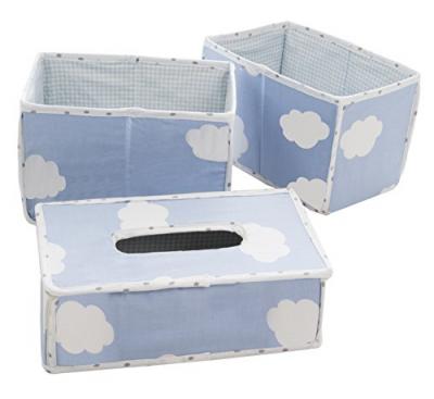 ROBA 2 Paniers de Rangements de Couches ""Kleine Wolke blau"" + 1 Distributeur de lingettes