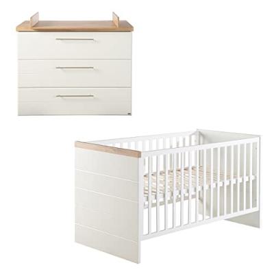 ROBA  Chambre B&eacute;b&eacute; duo ""Nele"" - Lit 70x140 cm + Commode &agrave; langer