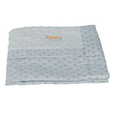 ROBA  Couverture B&eacute;b&eacute; Bio "Lil Planet" 80x80 Cm Certifi&eacute; Gots - Motif Pois - Bleu Clair