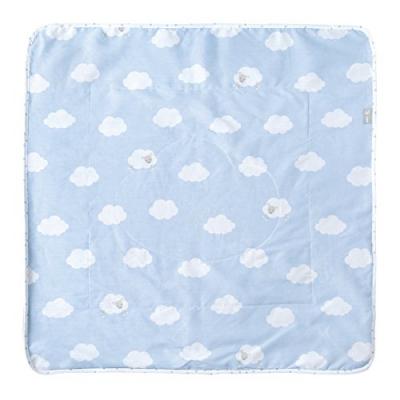 ROBA Couverture B&eacute;b&eacute; -  - Kleine Wolke Blau - 2 Faces Polaire Doux Et Coton - Motif Nuage